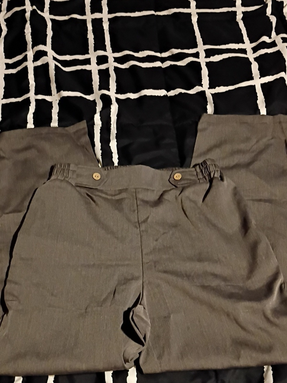 SHEIN Olive Gray Straight-Leg Dress Pants